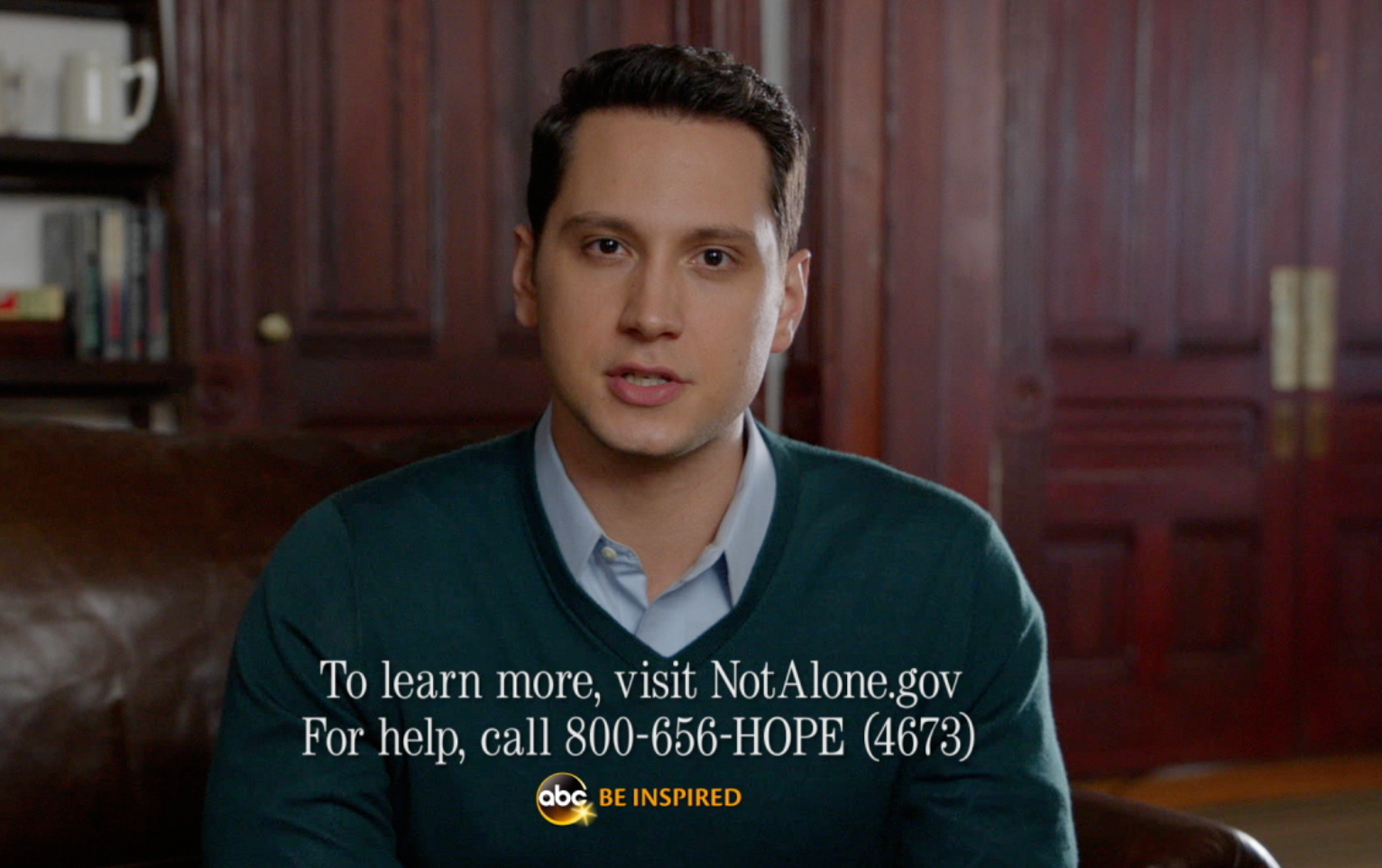  Television star Matt McGorry shares the National Sexual Assault Hotline number. Image links to a PSA in QuickTime.
